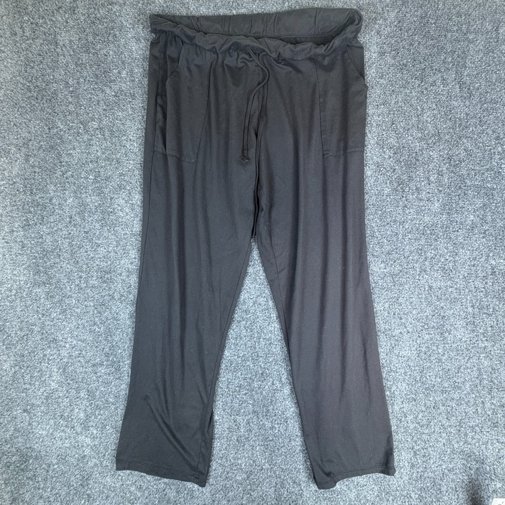 Lucky Brand Lounge Pants Womens‎ 30x29.5 Black Stretch Drawstring Straight Leg